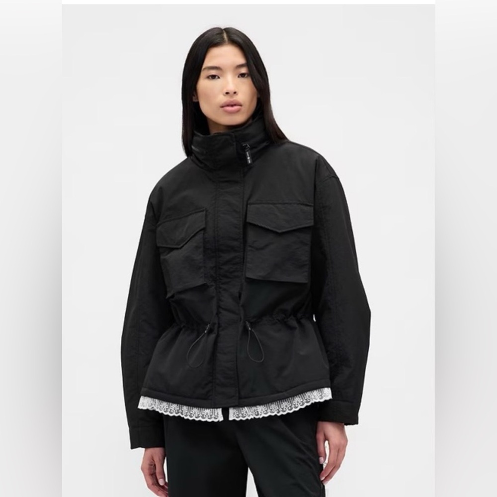GAP x Sandy Liang Black Lace Cinch Jacket
